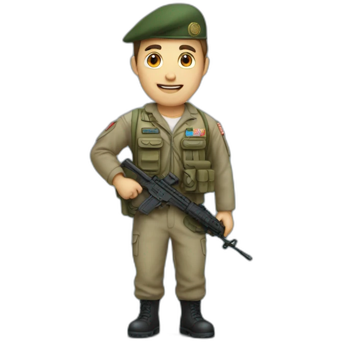 Un homme avec un armée emoji