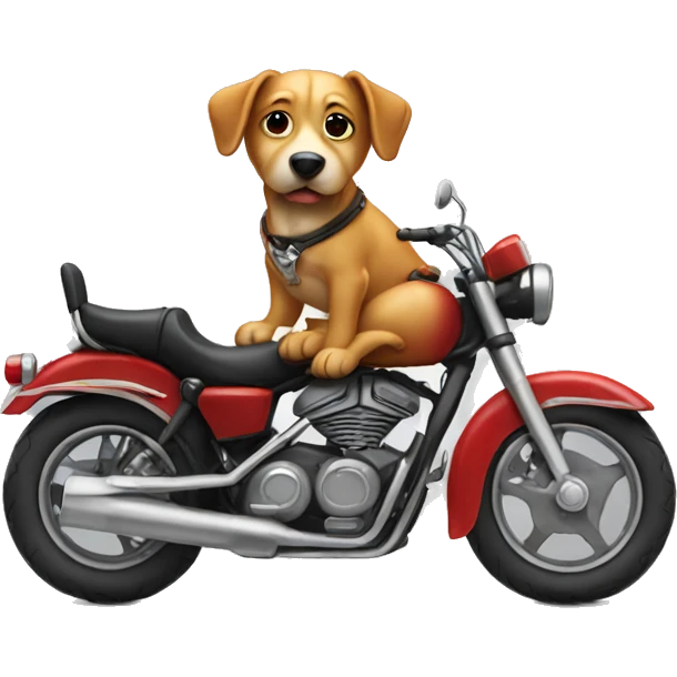 Dog on motorcycle  emoji