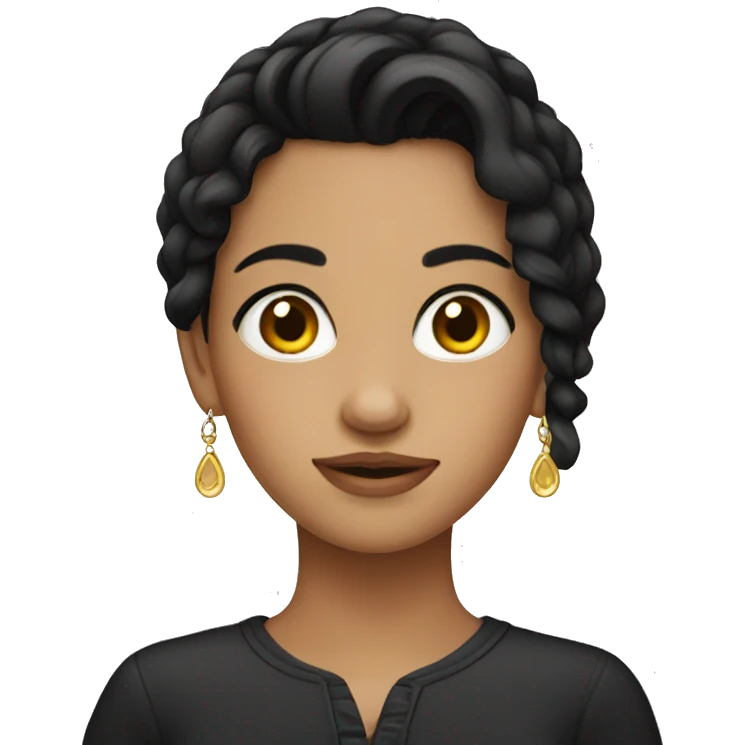 dark-haired girl with earrings emoji