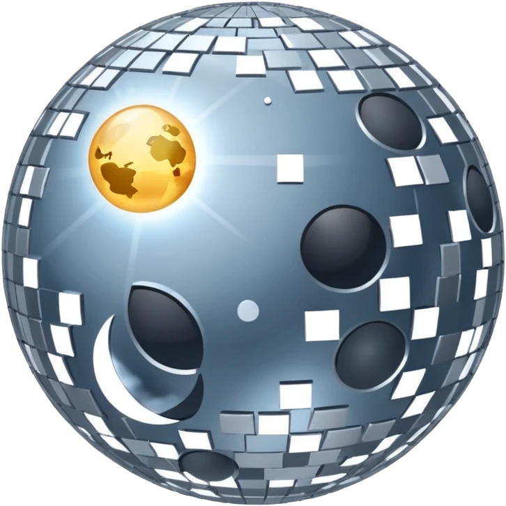 celestial disco ball moon emoji