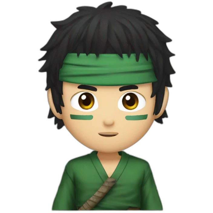 roronoa zoro with black hair emoji