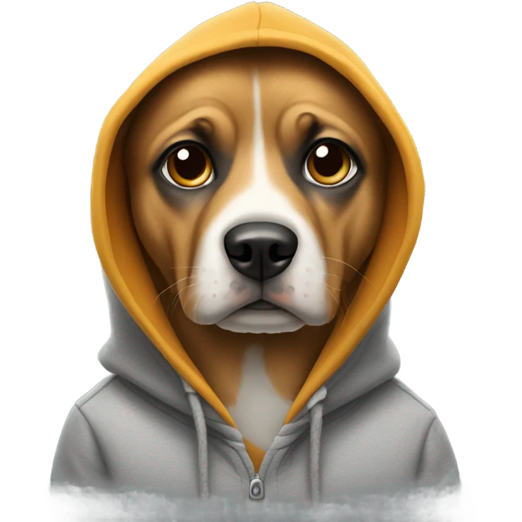 Dog wearing hood emoji