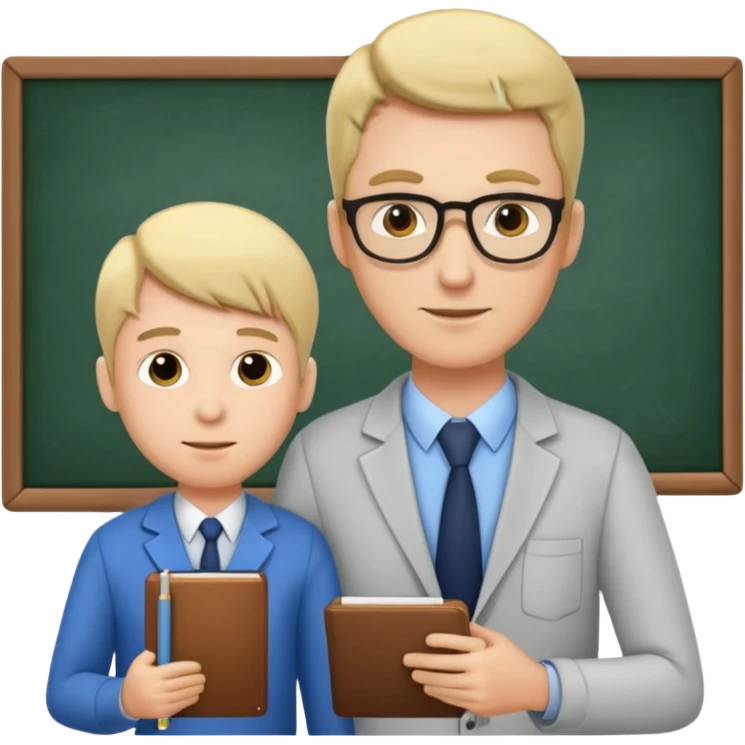 male teacher helping student emoji