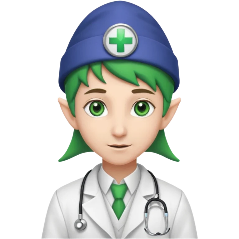 Elf Doctor with doctor hat emoji