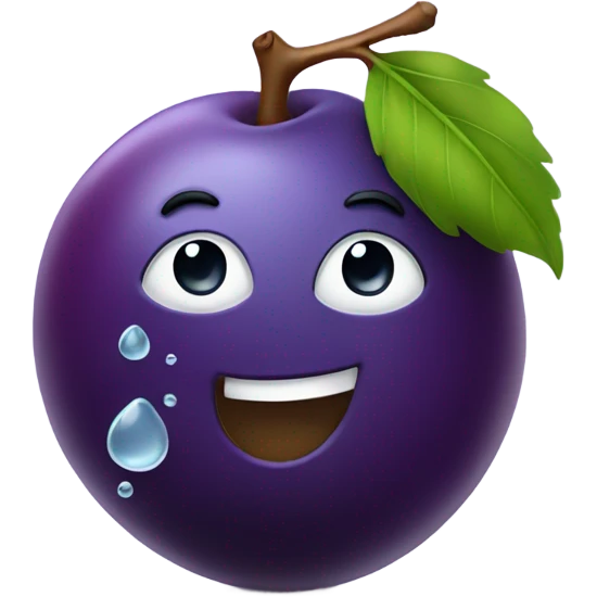 Plum with water emoji
