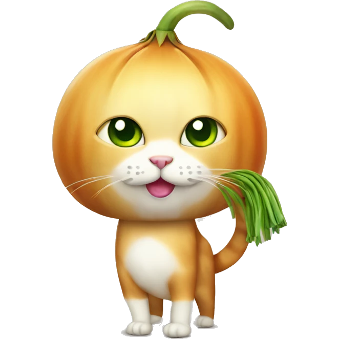Cat wearing onion costume  emoji