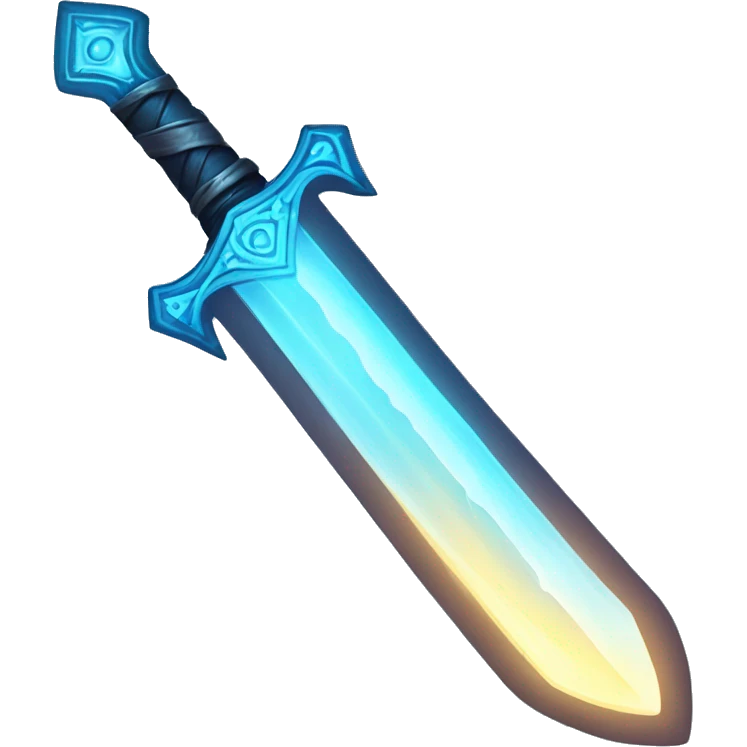 Blue glowing magical sword emoji