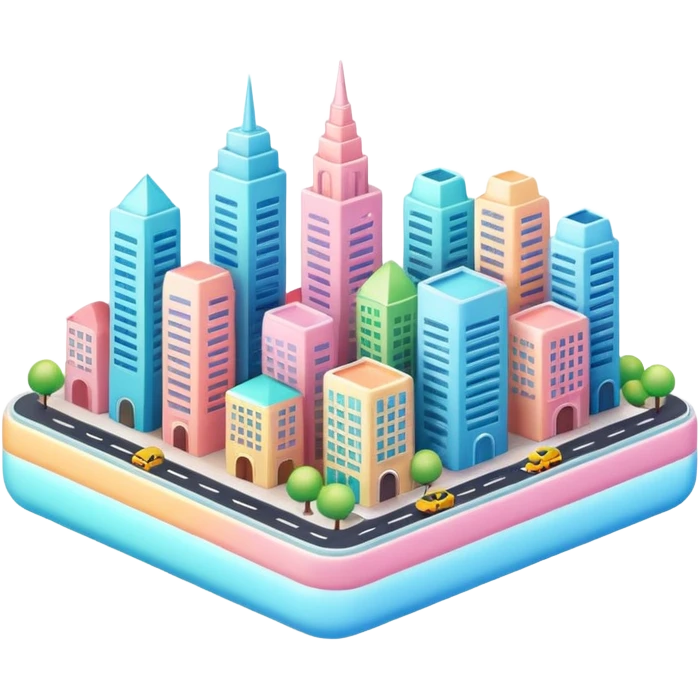  colorful shiny glossy pastel city  emoji