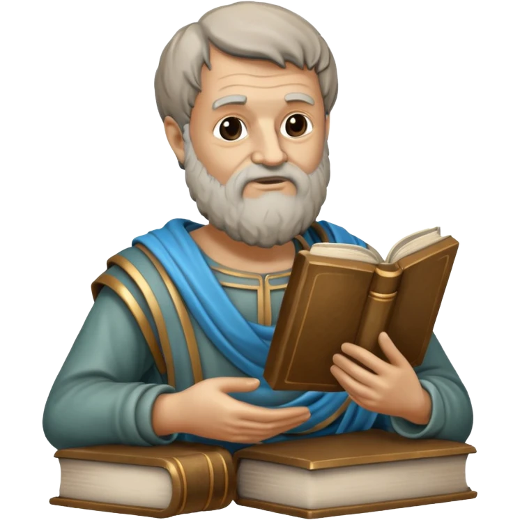 monument to Aristotle with a book emoji