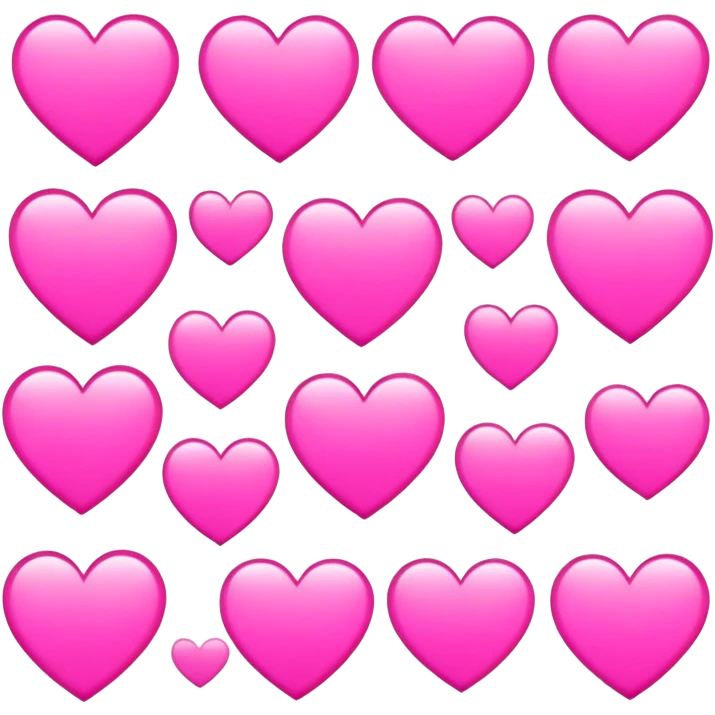 Pink heart stickers emoji
