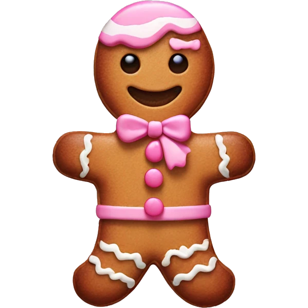 pink gingerbread man emoji
