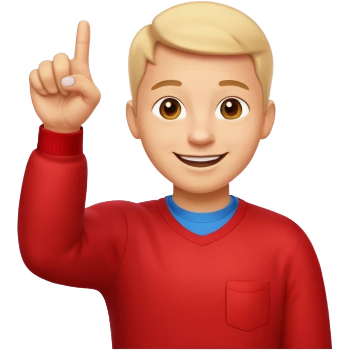 emoji of a happy cartoon person pointing downward toward the ground with both hands, standing upright, smiling warmly, both index fingers extended and pointing down clearly, simple light background, expressive and playful Apple emoji design showing the meaning “here / down here emoji