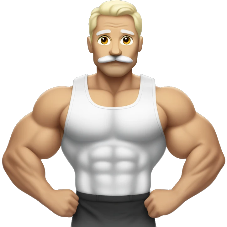 white bodybuilder with the mustache emoji
