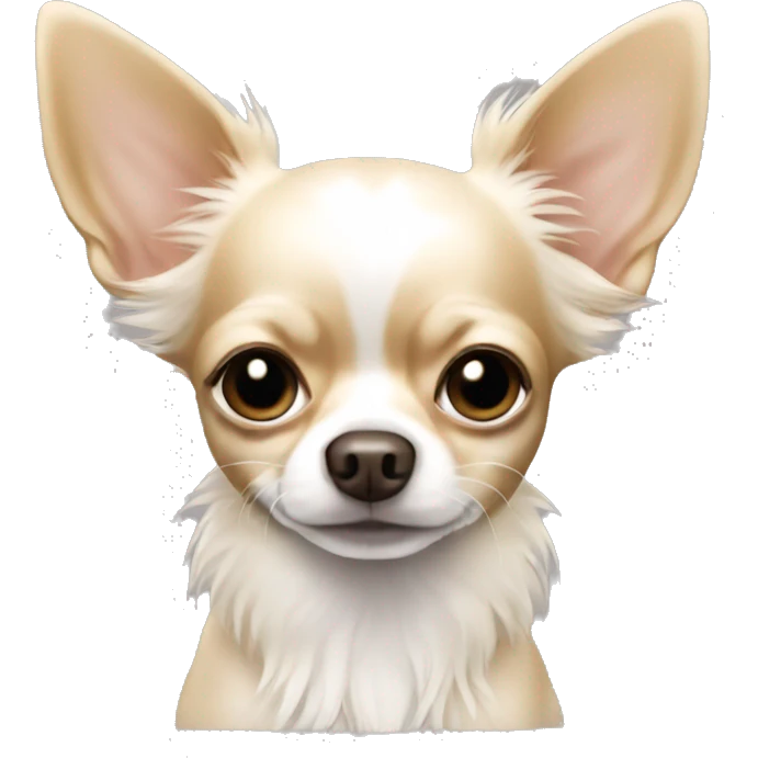 White tan long hair chihuahua emoji