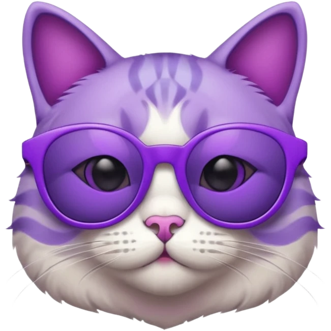 Cat with purple sunglasses emoji