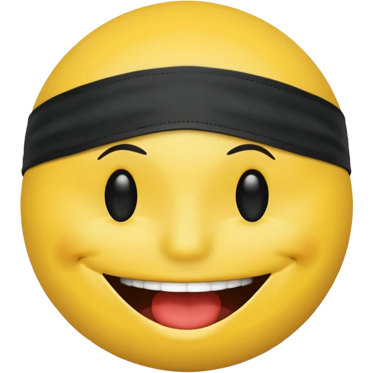 A smiley face wearing a gag and blindfolded emoji
