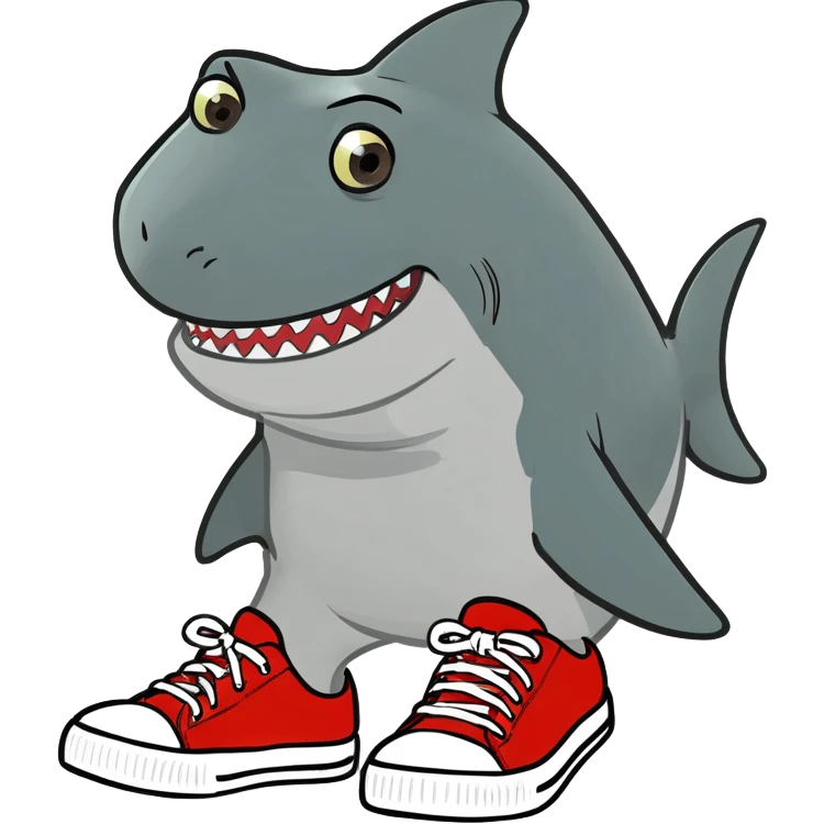 Shark wearing shoes emoji