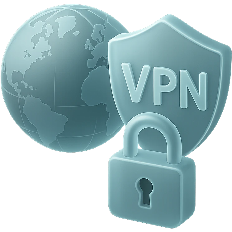 3D globe with VPN and digital security, realistic 3D style emoji