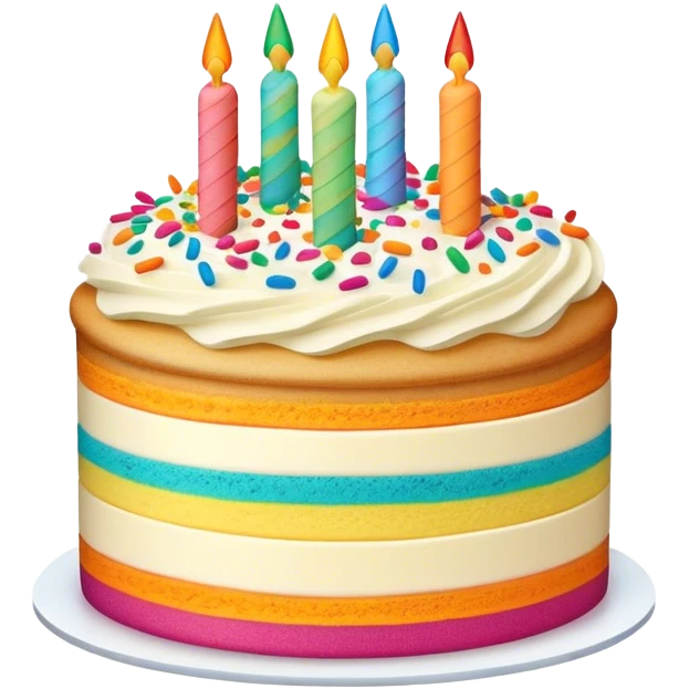 Vanilla buttercream cake with rainbow sprinkles  emoji