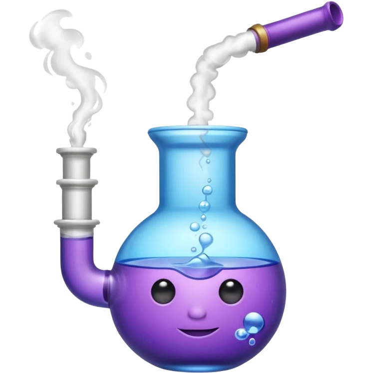 Purple Bong blue water smoking emoji