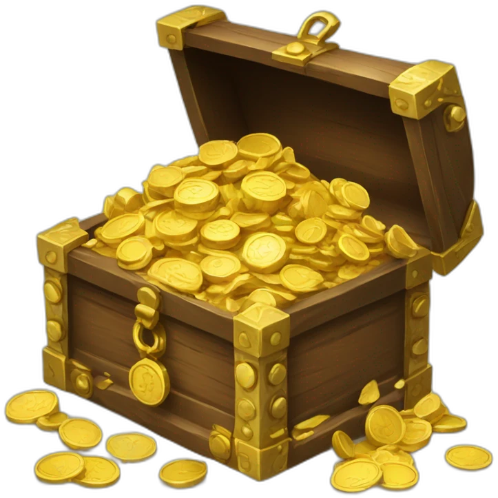 treasure box with gold and coins emoji