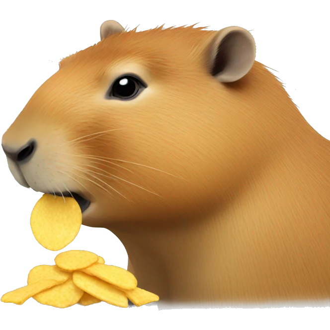 capybara eating chips emoji