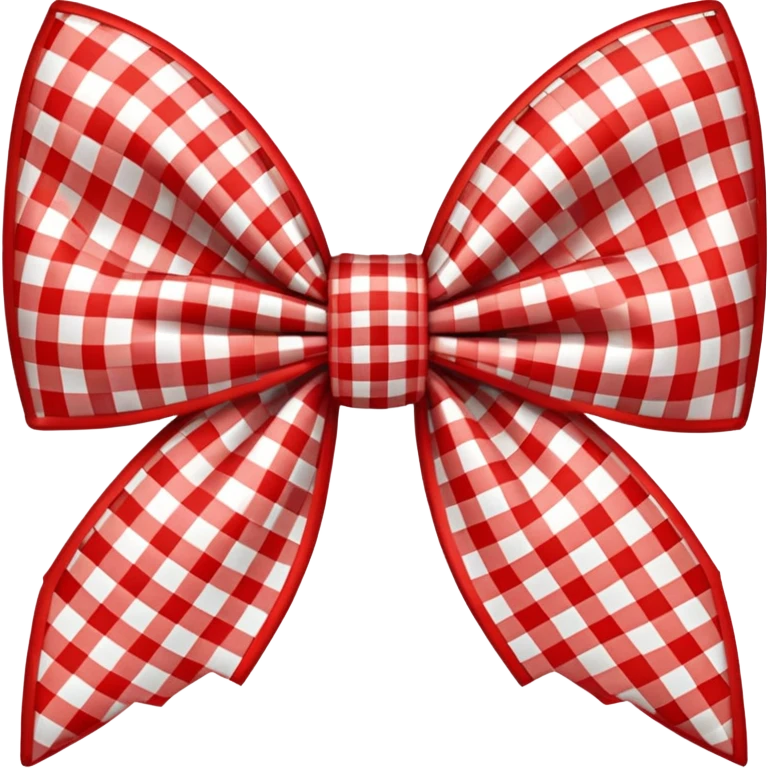 red gingham plaid bow emoji