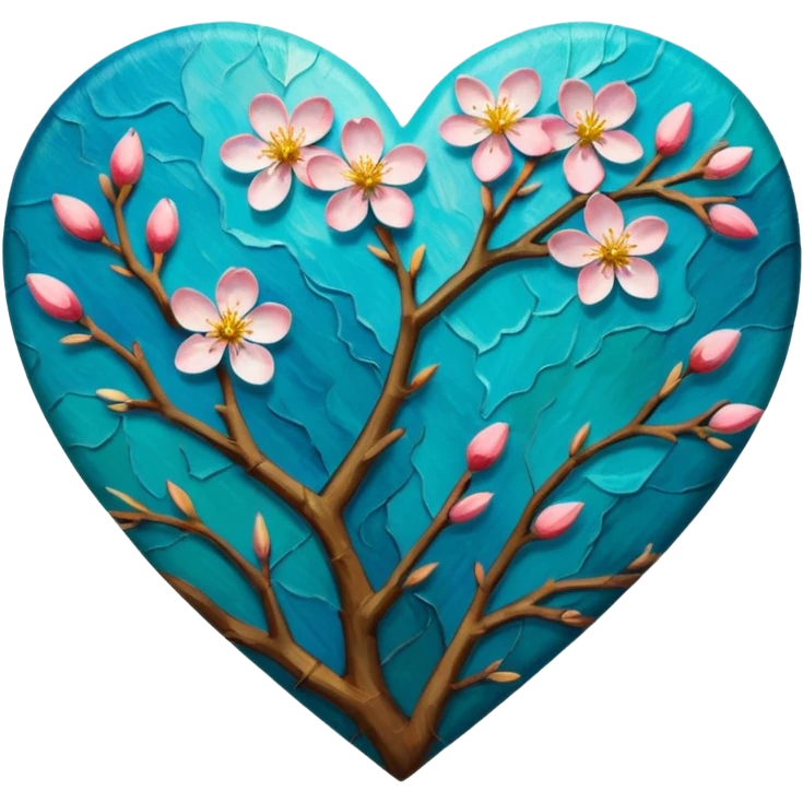Vangogh almond blossom in a heart emoji