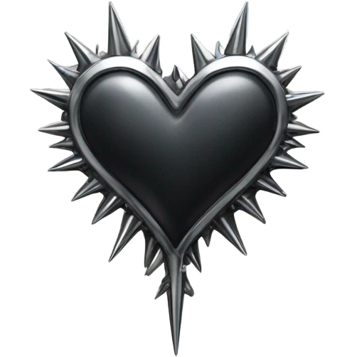 Gothic Chrome heart with spikes emoji