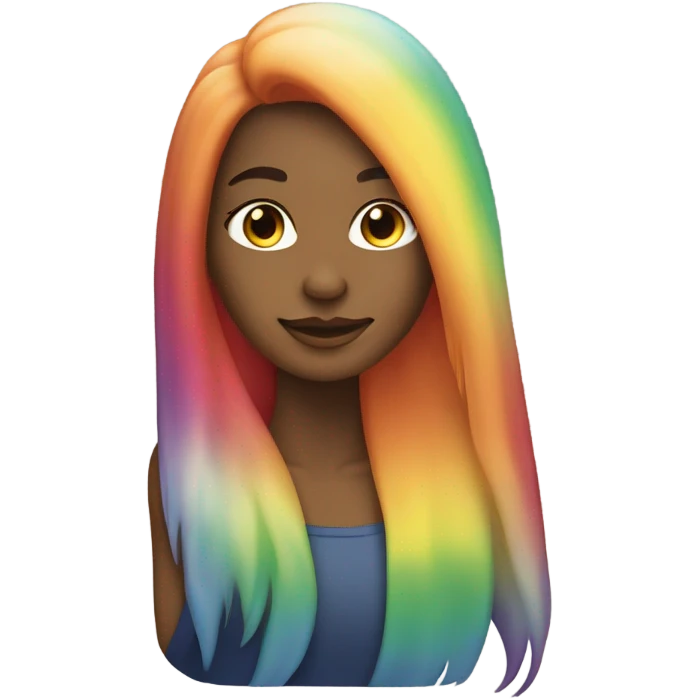 Beautiful woman with rainbow ombré hair emoji