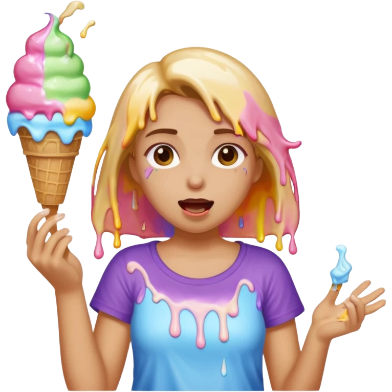 Girl throwing up ice cream emoji
