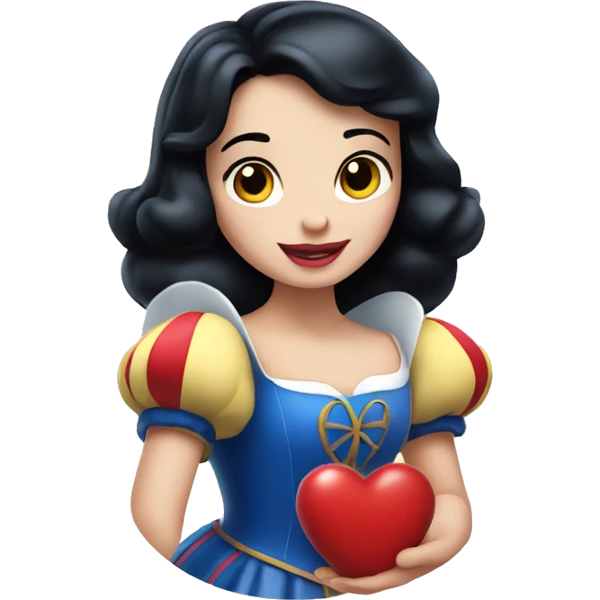 Disney Snow White holding a heart emoji