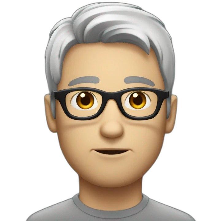 hopeless white man with glasses and black Sparse hair emoji