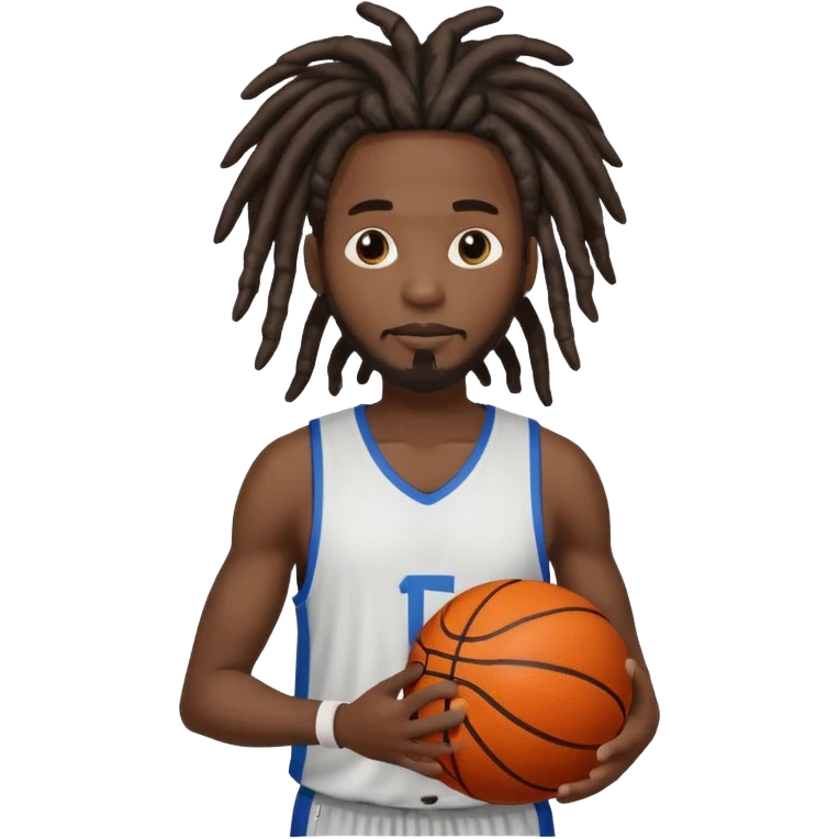 Black guy with dreads that’s holding a basketball emoji