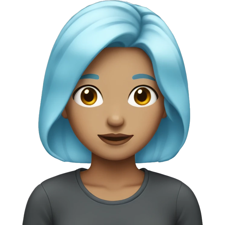 girl with pastel blue hair emoji