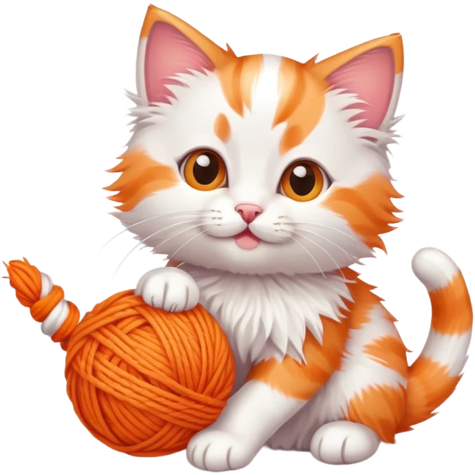 playful kitten with a ball of yarn emoji