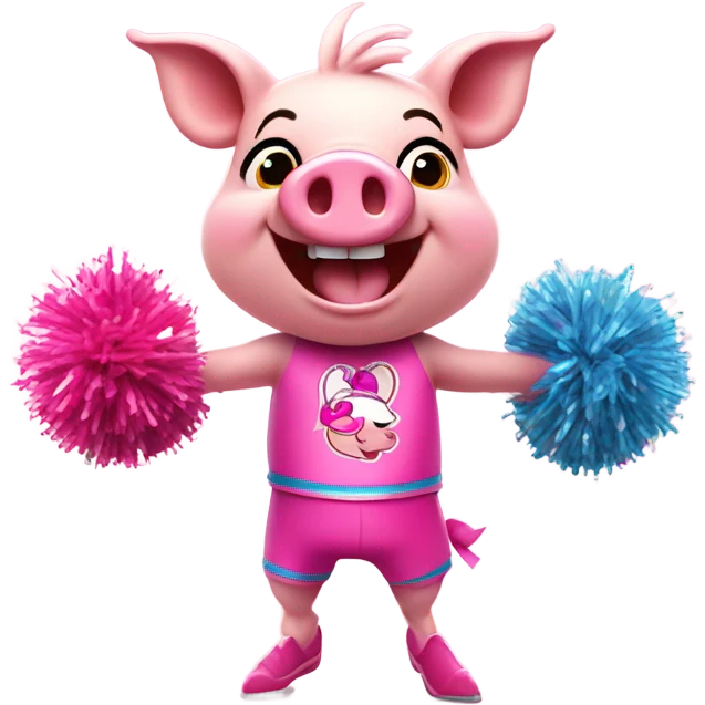 Pig cheerleading emoji