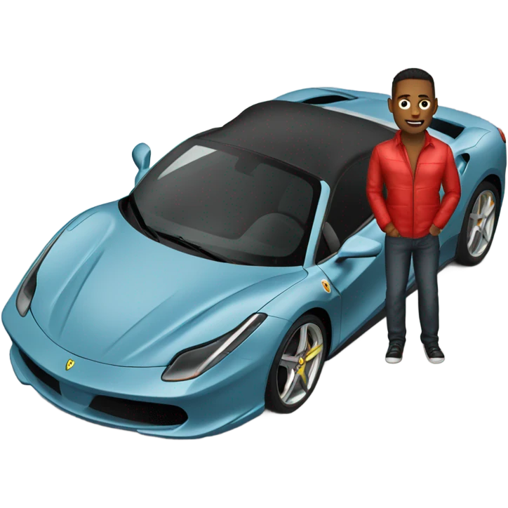 Gay guy in a Ferrari emoji