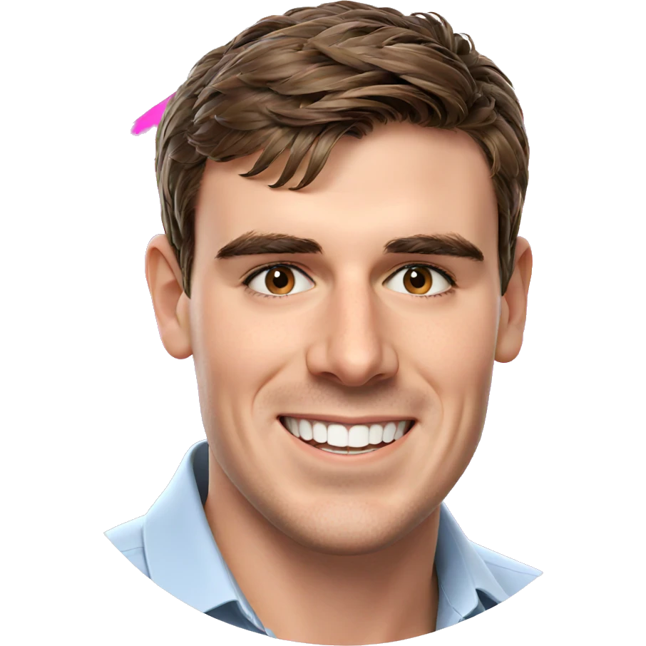 smiling boy portrait with brown hair emoji