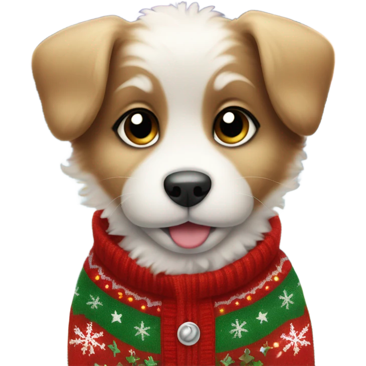Christmas puppy emoji