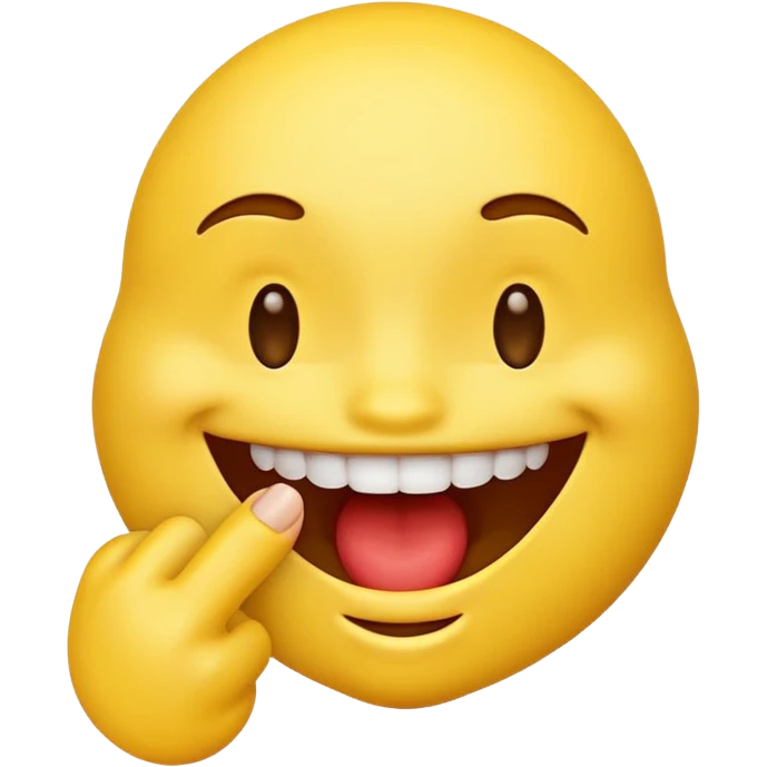 yellow emoji with thick lips biting its finger emoji