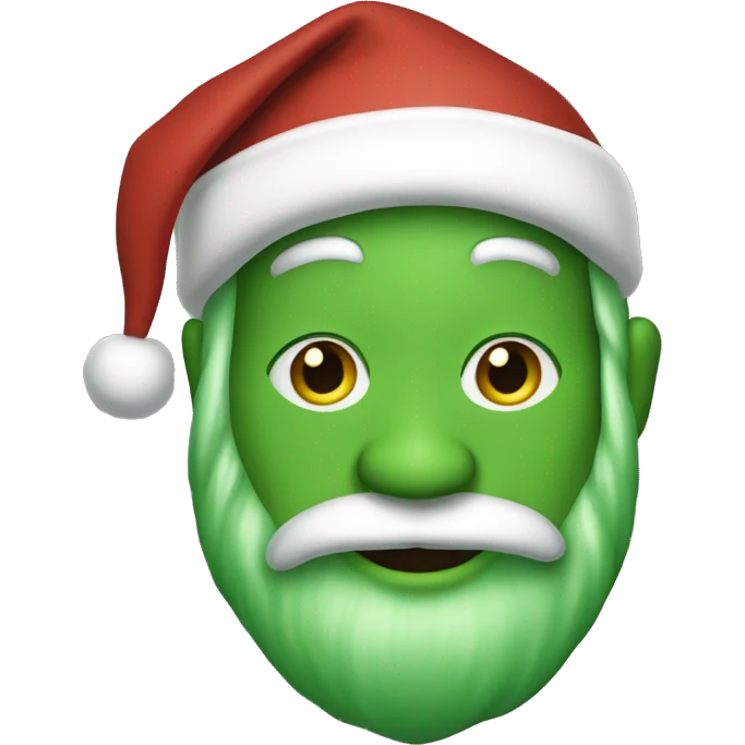 Green skinned santa emoji