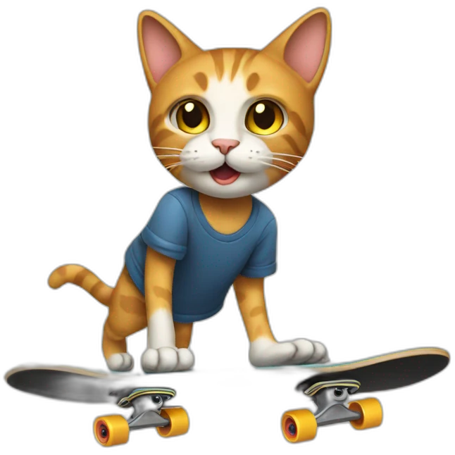 skateboarding cat emoji