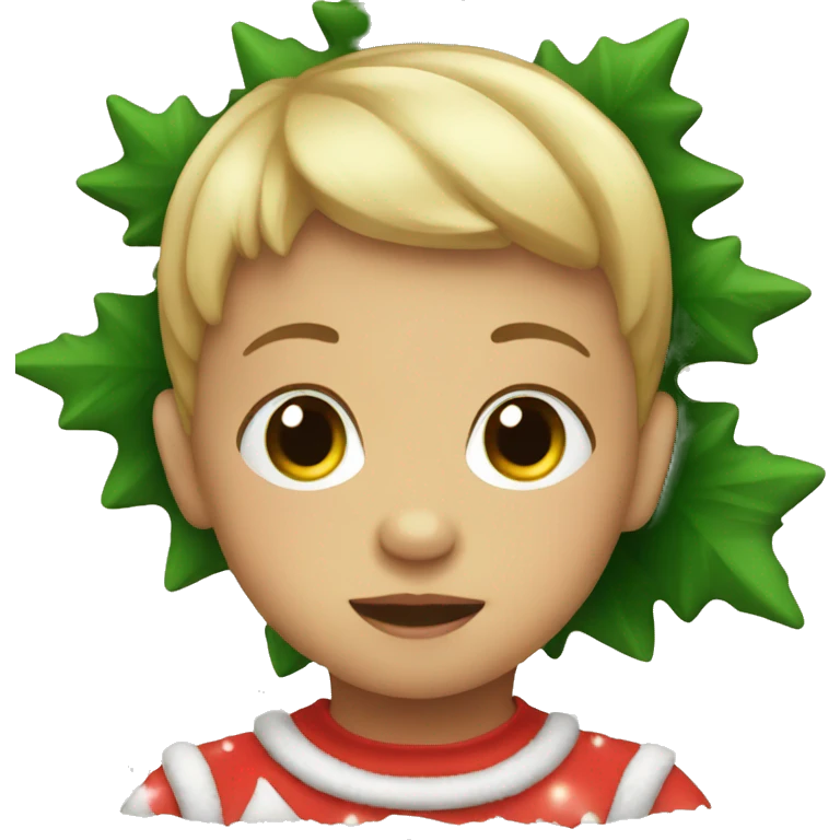 Baby with christmas tree emoji