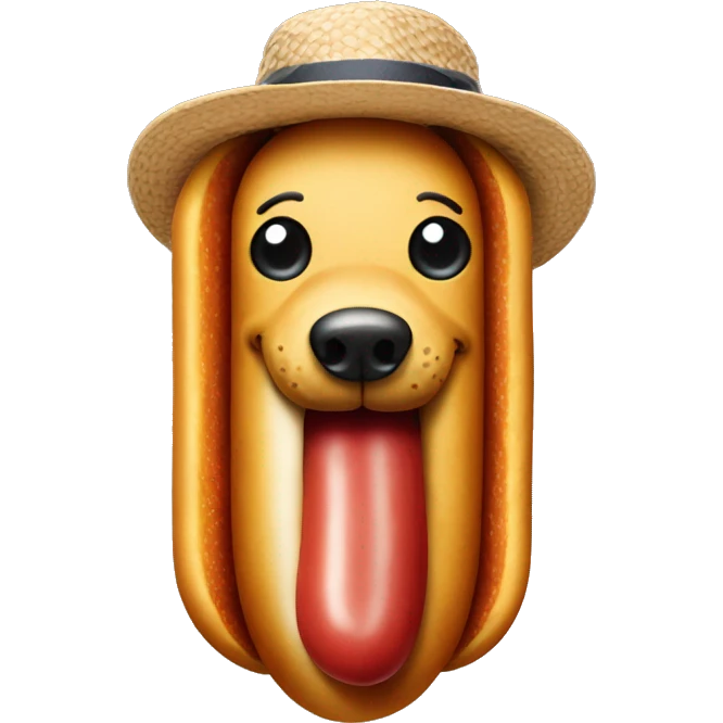 Hotdog wearing a hat emoji