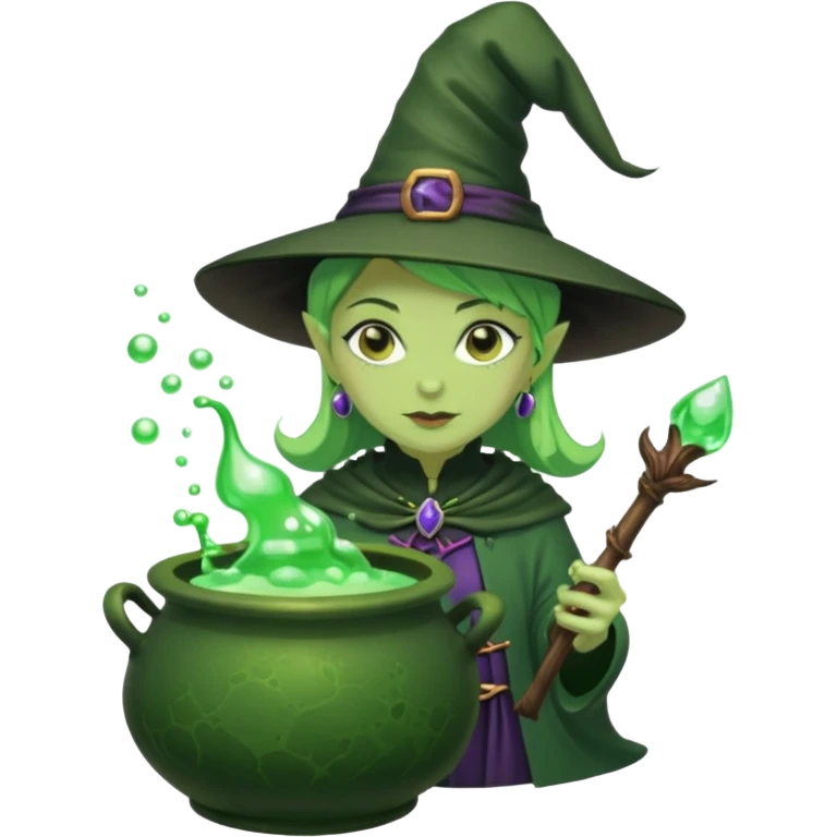 green witch cooking potion emoji