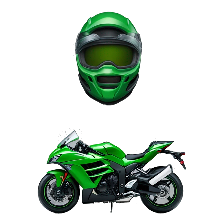 green kawasaki ninja H2 emoji