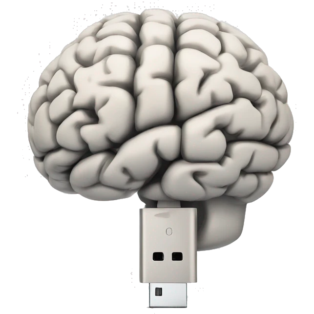 Brain with USB ports emoji
