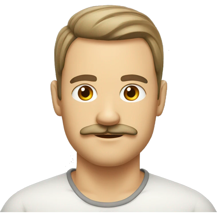 German man with undercut and very small moustache, stern emoji