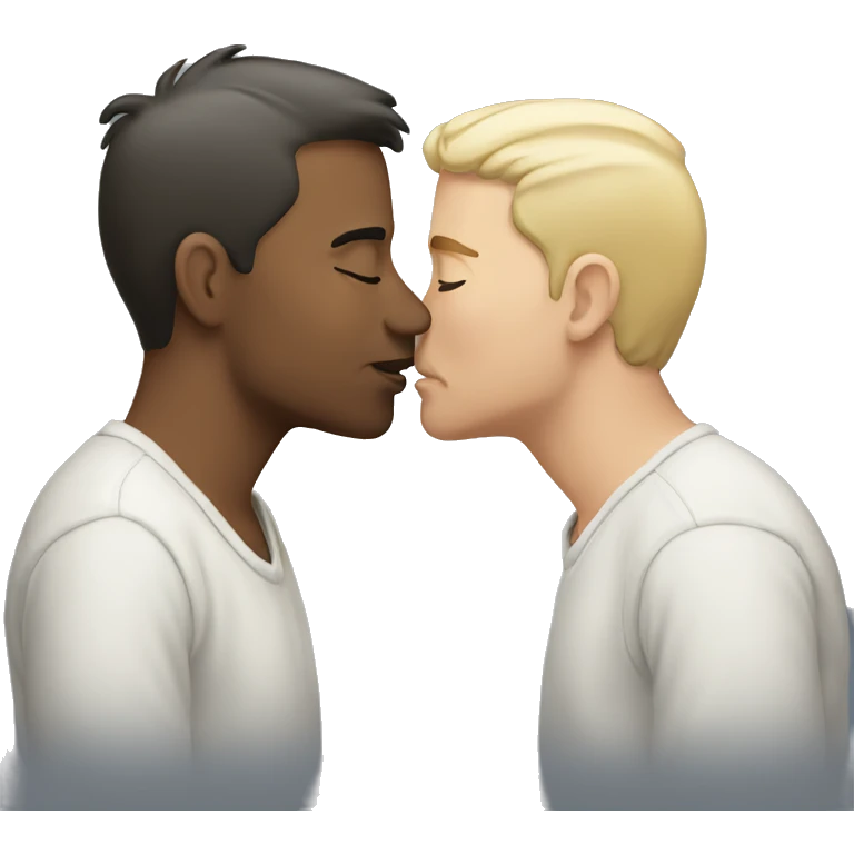 Two white men kissing emoji